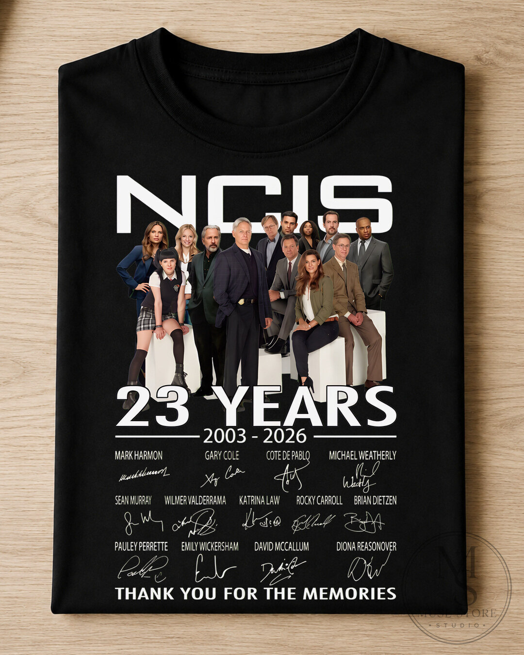 NCIS Fan Shirt 23 Years 2003-2026 Cast Signatures T-Shirt