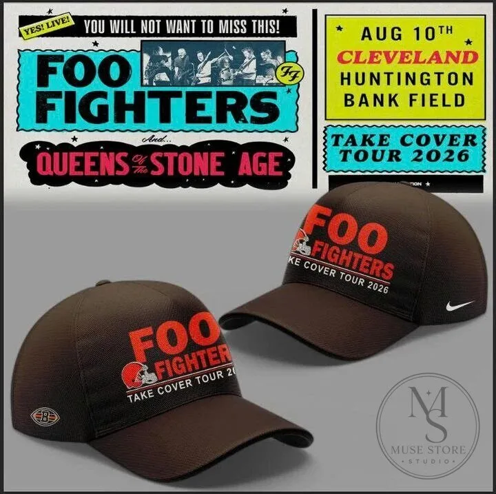 Cleveland Browns Foo Fighters Take Cover Tour 2026 Concert T-Shirt 11 Cleveland Browns Foo Fighters Take Cover Tour 2026 Concert T-Shirt