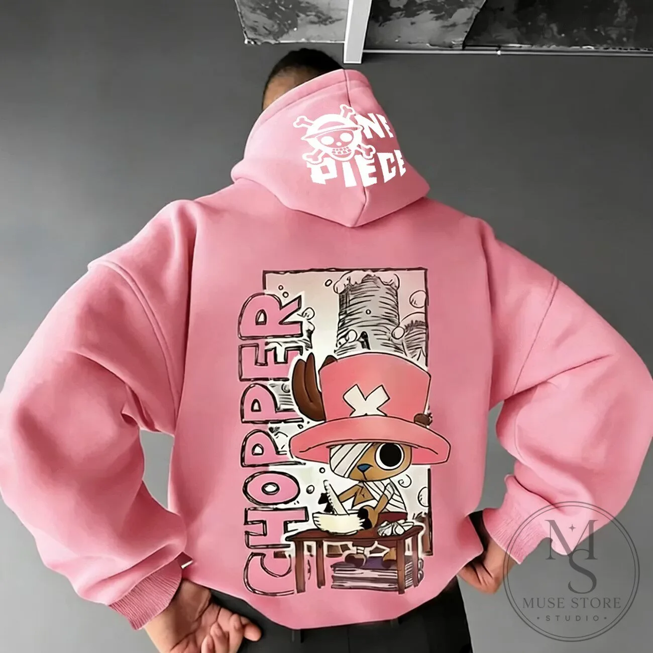 Tony Tony Chopper One Piece Anime Manga Character Pink Hoodie