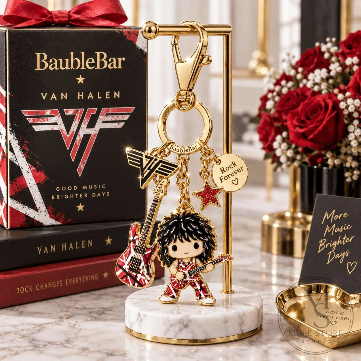 Van Halen Rock Forever Guitarist Charm Keychain 3 Van Halen Rock Forever Guitarist Charm Keychain