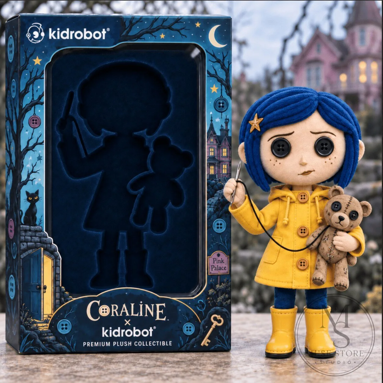 Coraline Jones with Teddy Bear Premium Plush Doll Collectible