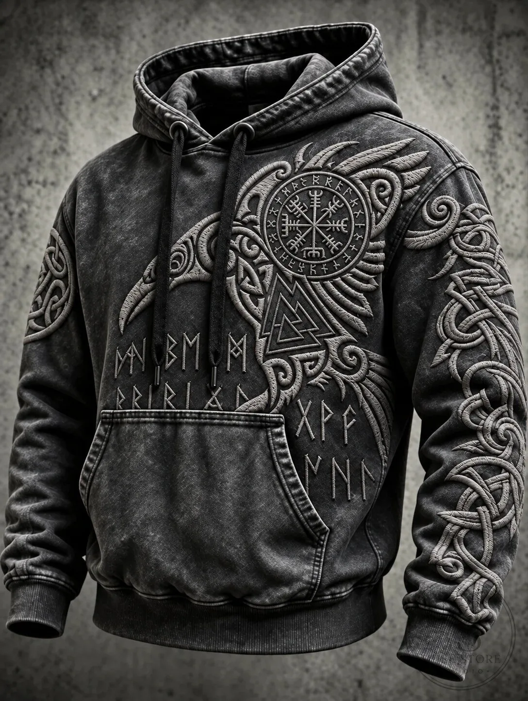 Viking Raven Vegvisir Runic Knotwork Norse Mythology Hoodie 9 Viking Raven Vegvisir Runic Knotwork Norse Mythology Hoodie
