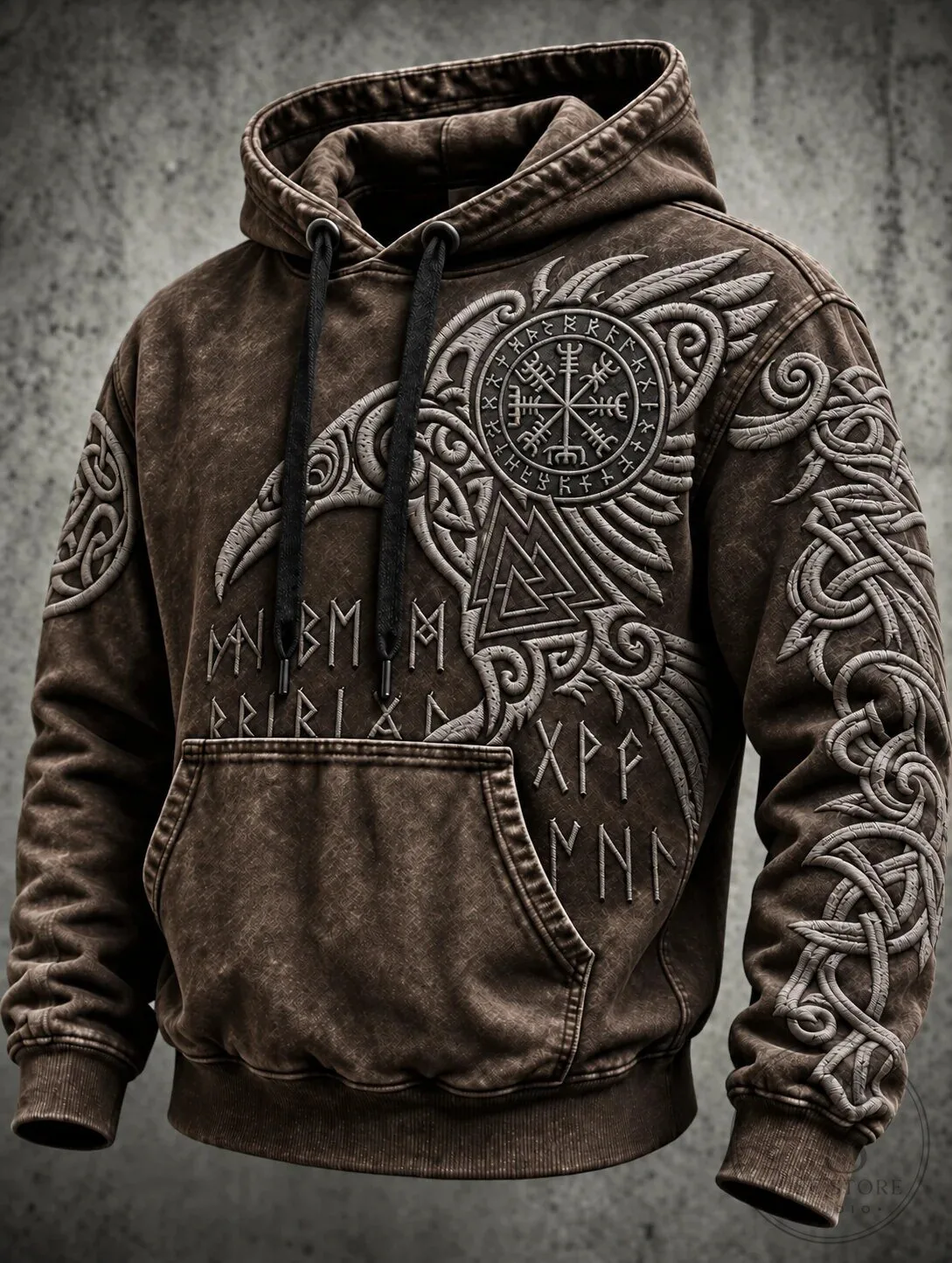 Viking Raven Vegvisir Runic Knotwork Norse Mythology Hoodie 11 Viking Raven Vegvisir Runic Knotwork Norse Mythology Hoodie