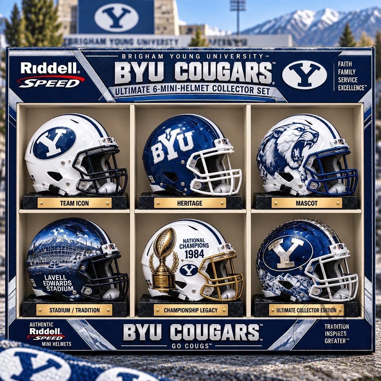 Brigham Young University Cougars Ultimate Six Mini-Helmet Collector Set