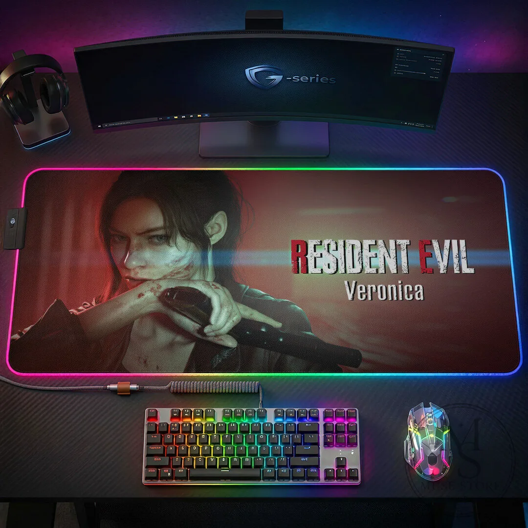 Resident Evil Veronica Custom Gaming Desk Mat with RGB Lighting 7 Resident Evil Veronica Custom Gaming Desk Mat with RGB Lighting
