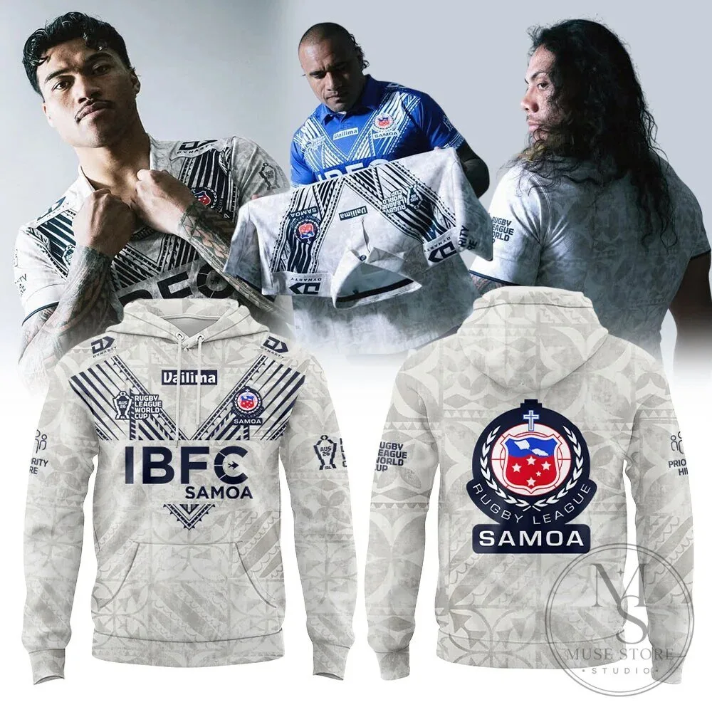 Samoa Rugby League World Cup IBFC White Hoodie 2 Samoa Rugby League World Cup IBFC White Hoodie