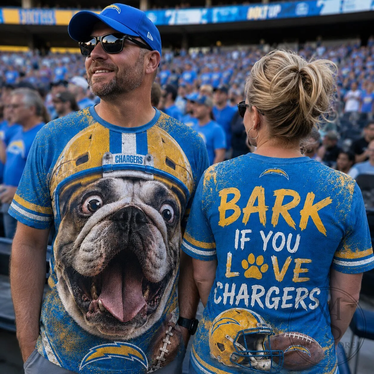 Los Angeles Chargers Football Bulldog Fan T-Shirt