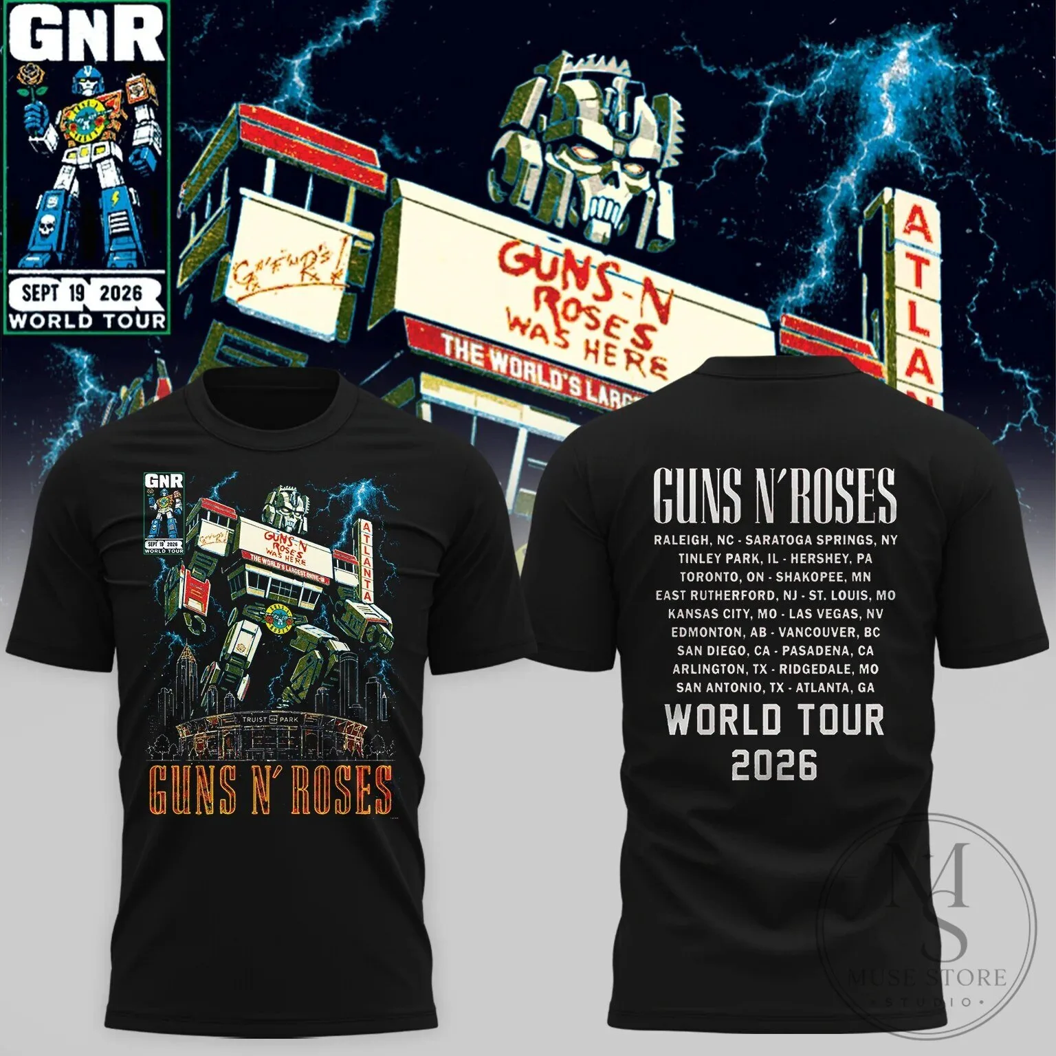 Truist Park Atlanta Concert T-Shirt for Guns N' Roses World Tour 2026