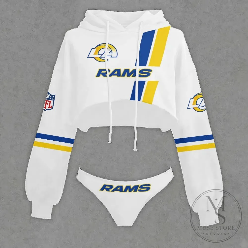 Los Angeles Rams Women's Cropped Hoodie and Bikini Bottom Set