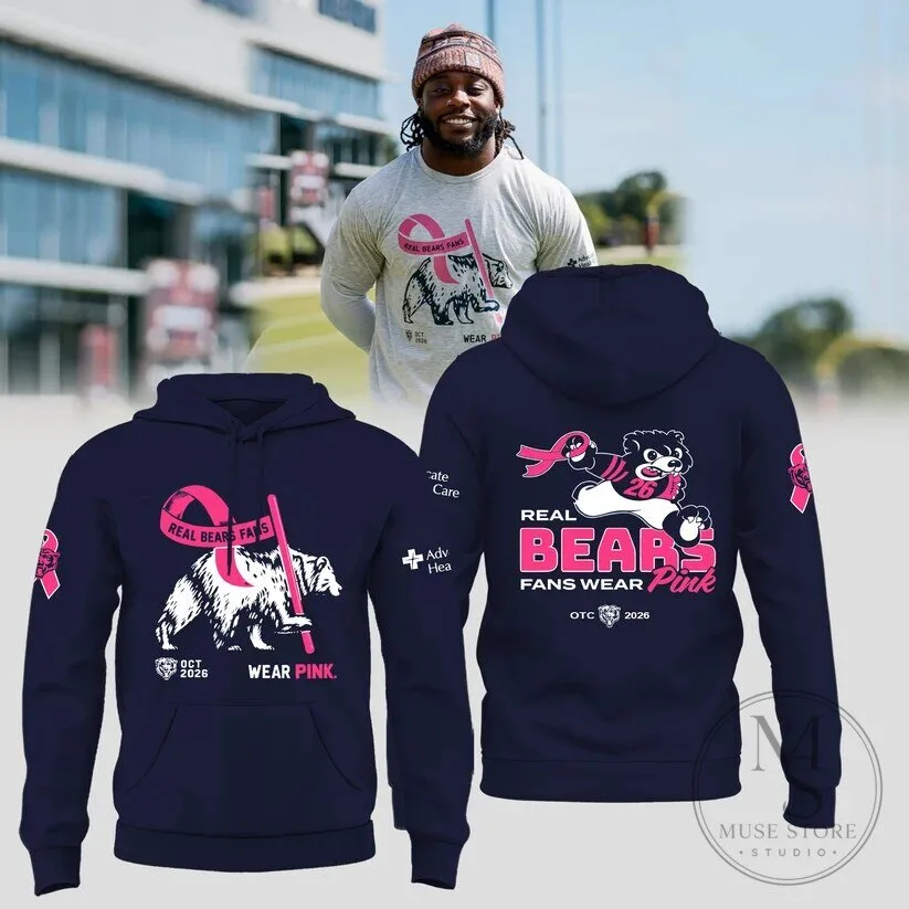 October 2026 Breast Cancer Awareness Hoodie for True Bears Fans in Pink