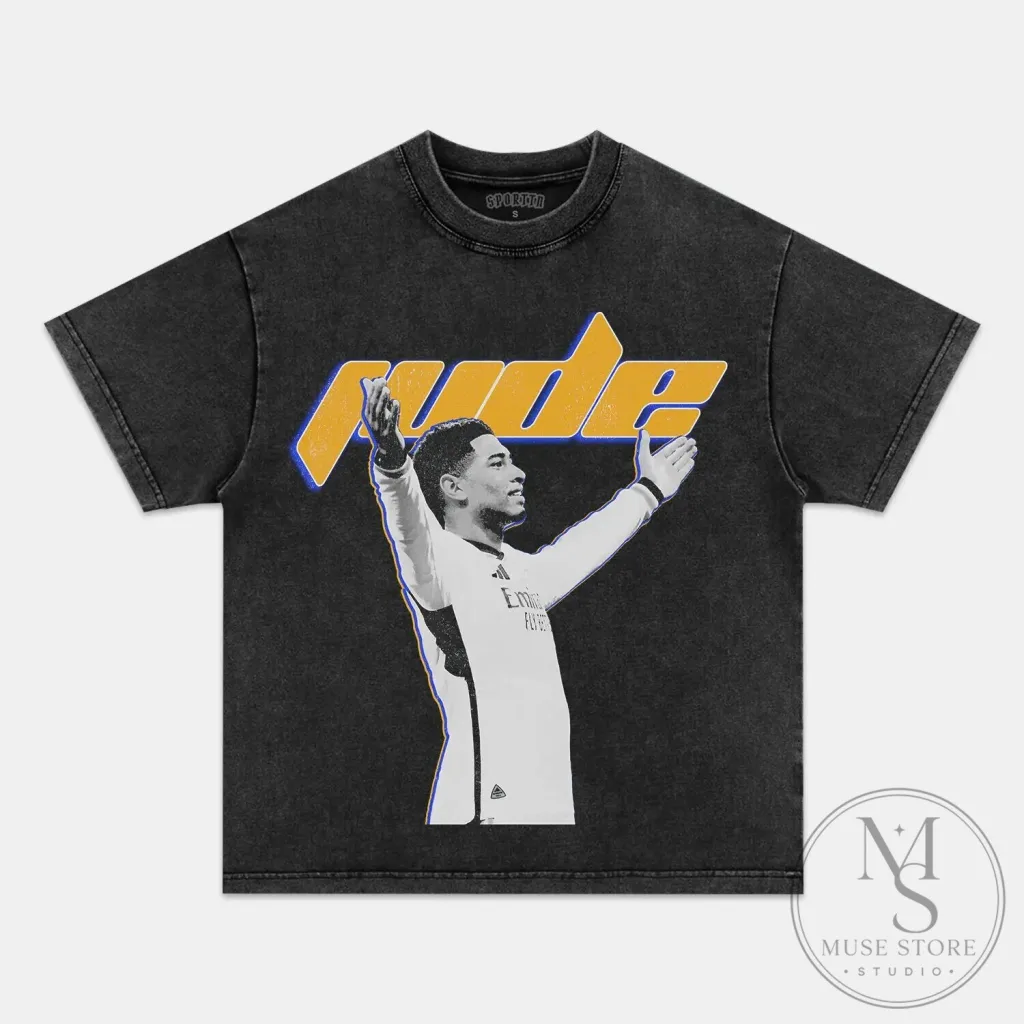 Jude Bellingham Y2K Style Football Player Graphic Washed T-Shirt Jude Bellingham Y2K Style Football Player Graphic Washed T-Shirt