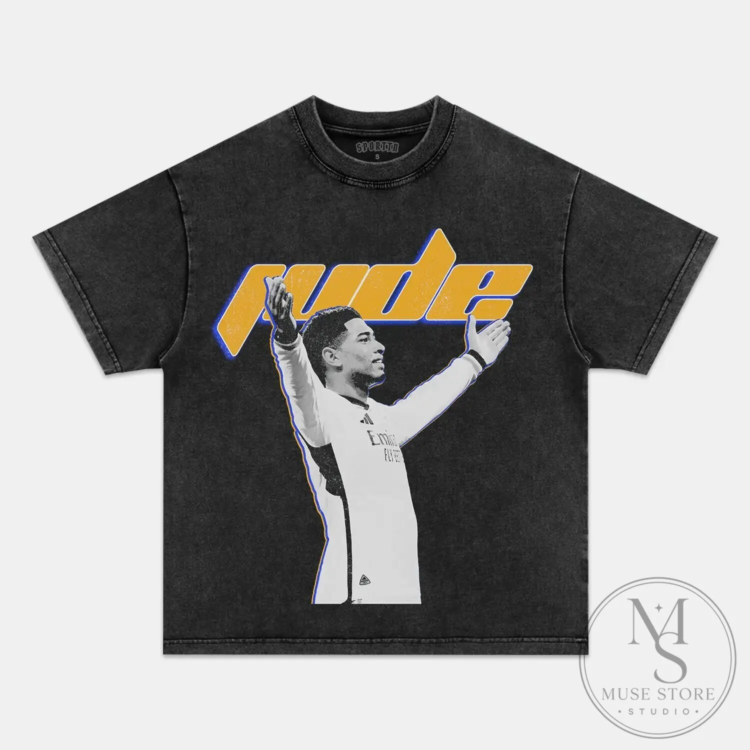 Jude Bellingham Y2K Style Football Player Graphic Washed T-Shirt