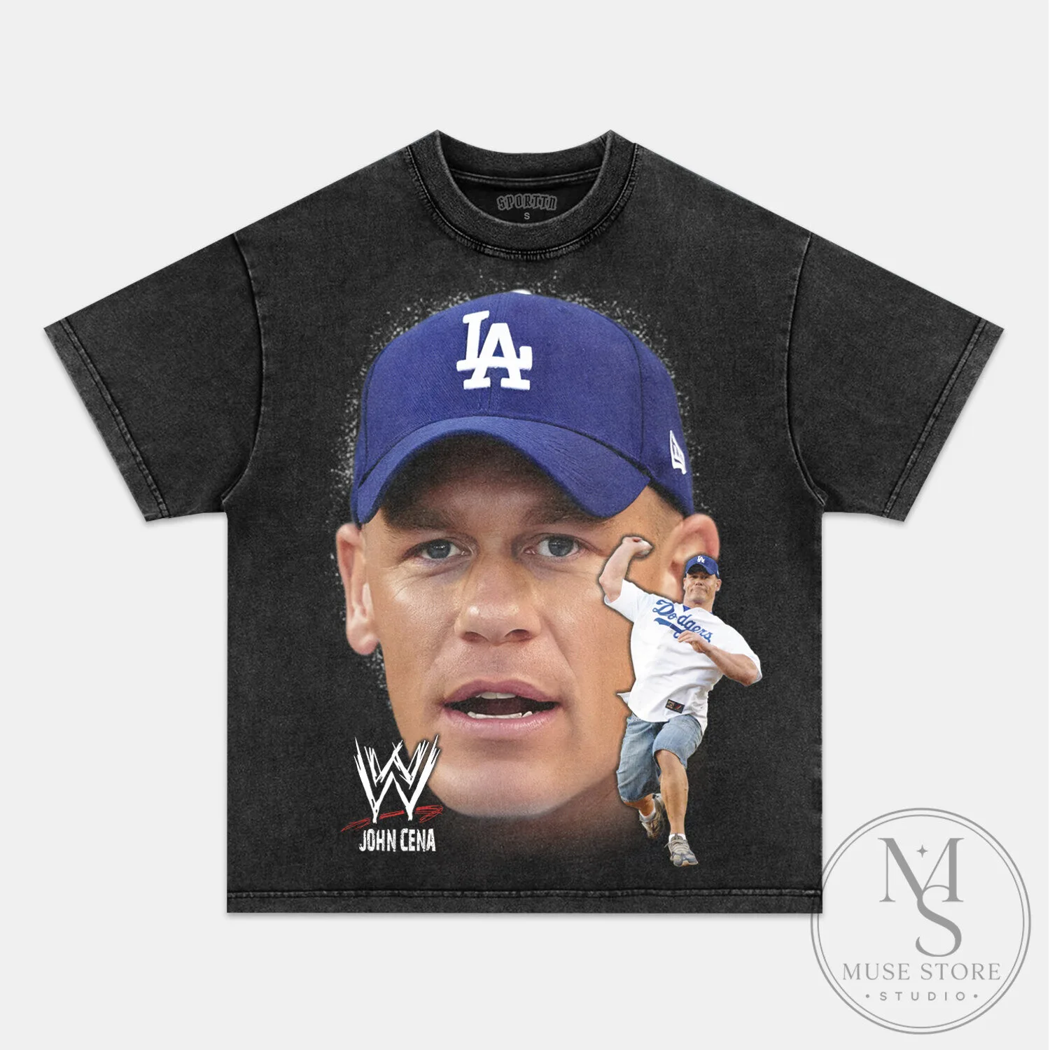 John Cena WWE Wrestling Los Angeles Dodgers Baseball Fan T-Shirt