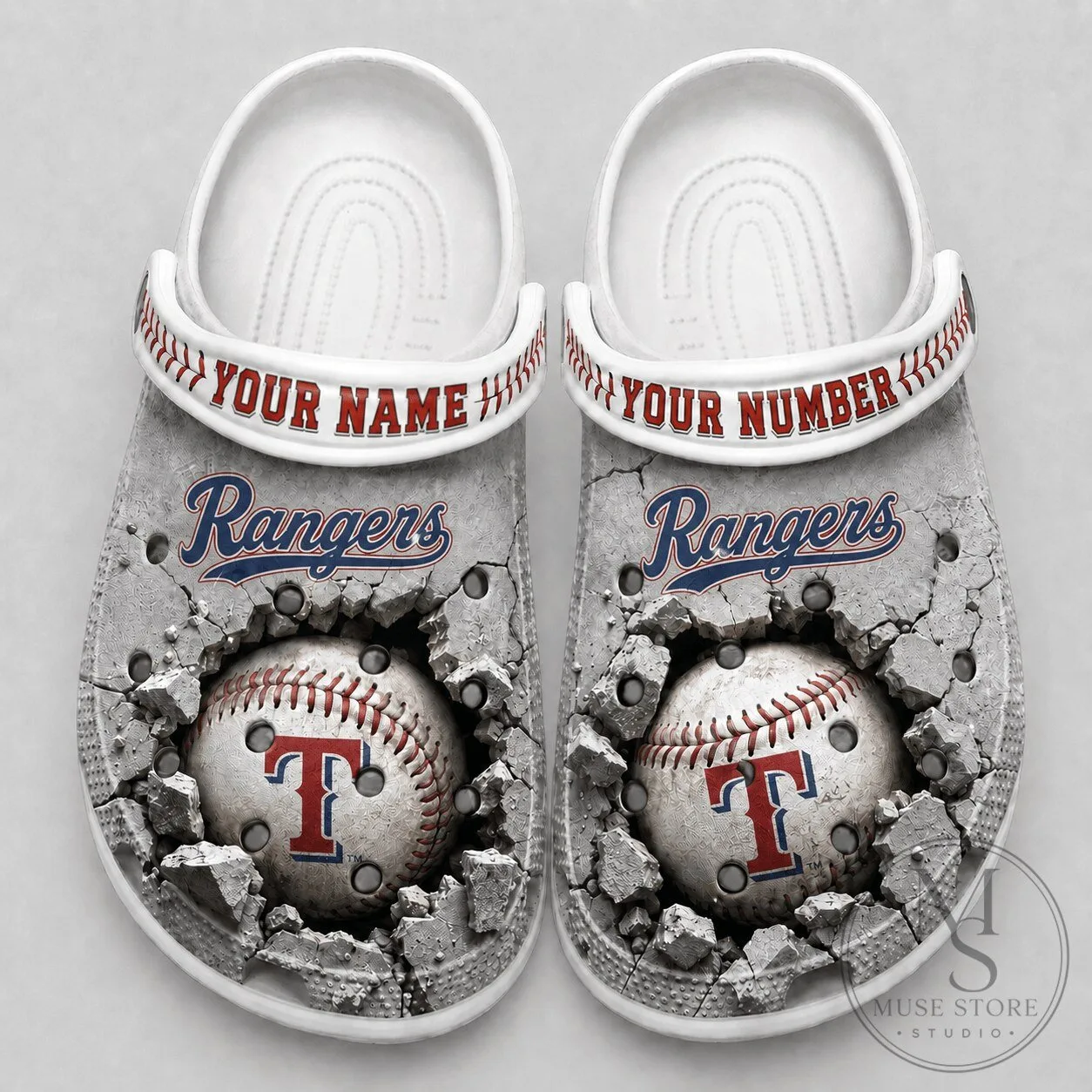 Texas Rangers Baseball Team Logo Custom Name Number Shoes