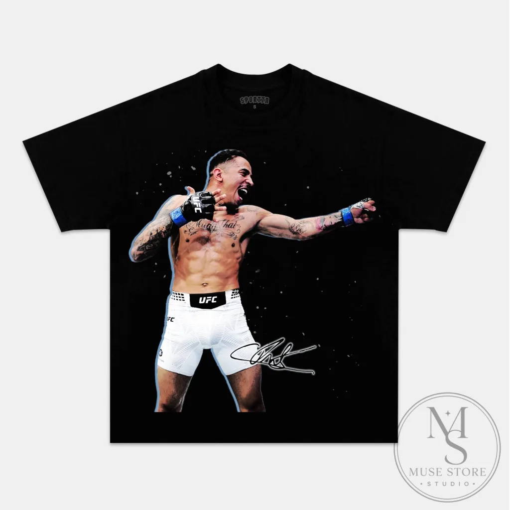 Carlos Prates UFC Mixed Martial Arts Fighter Signature Black T-Shirt 12 Carlos Prates UFC Mixed Martial Arts Fighter Signature Black T-Shirt