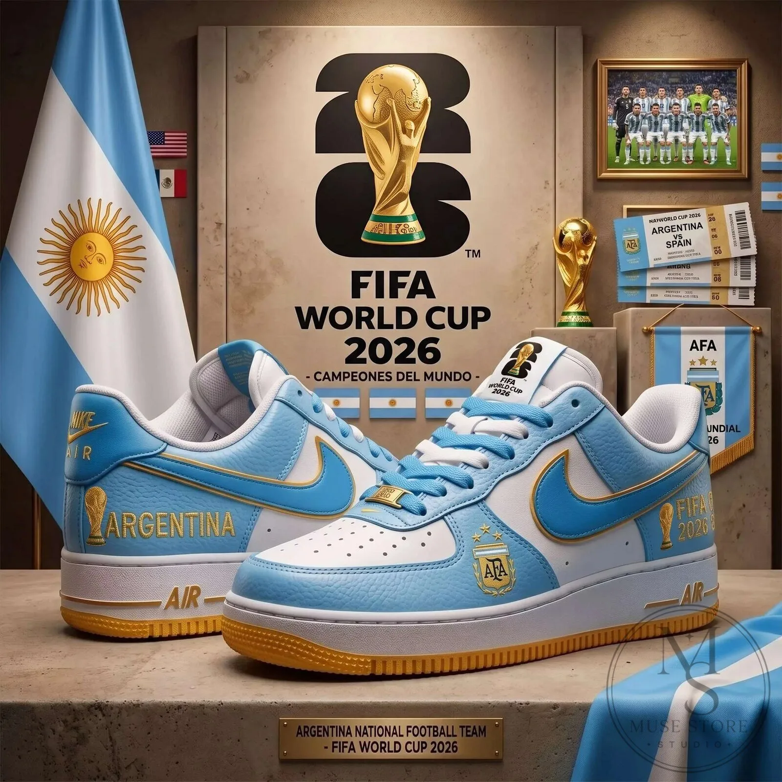 Argentina National Football Team FIFA World Cup 2026 Sports Sneakers