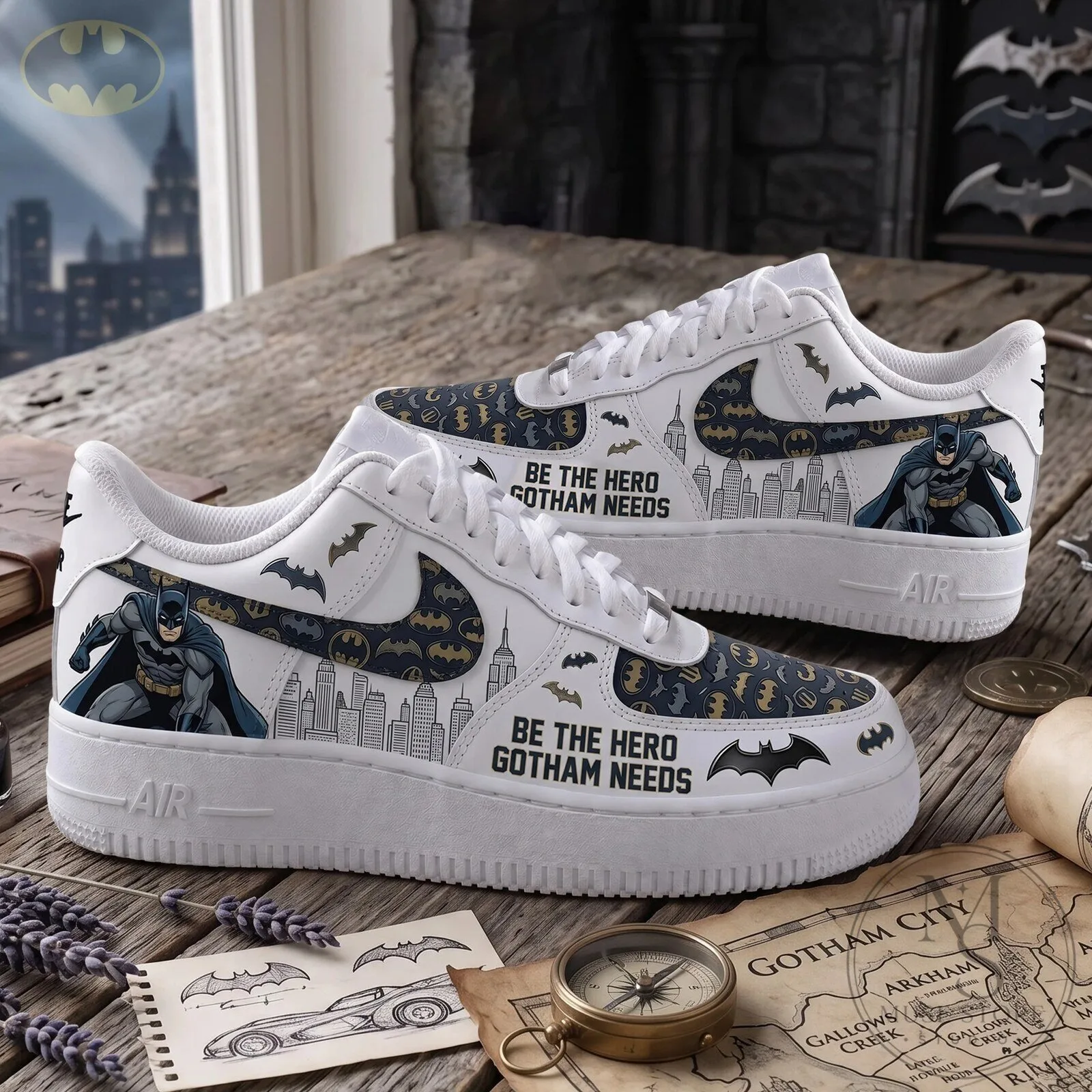 Batman Be The Hero Gotham Needs Custom Printed Sneakers