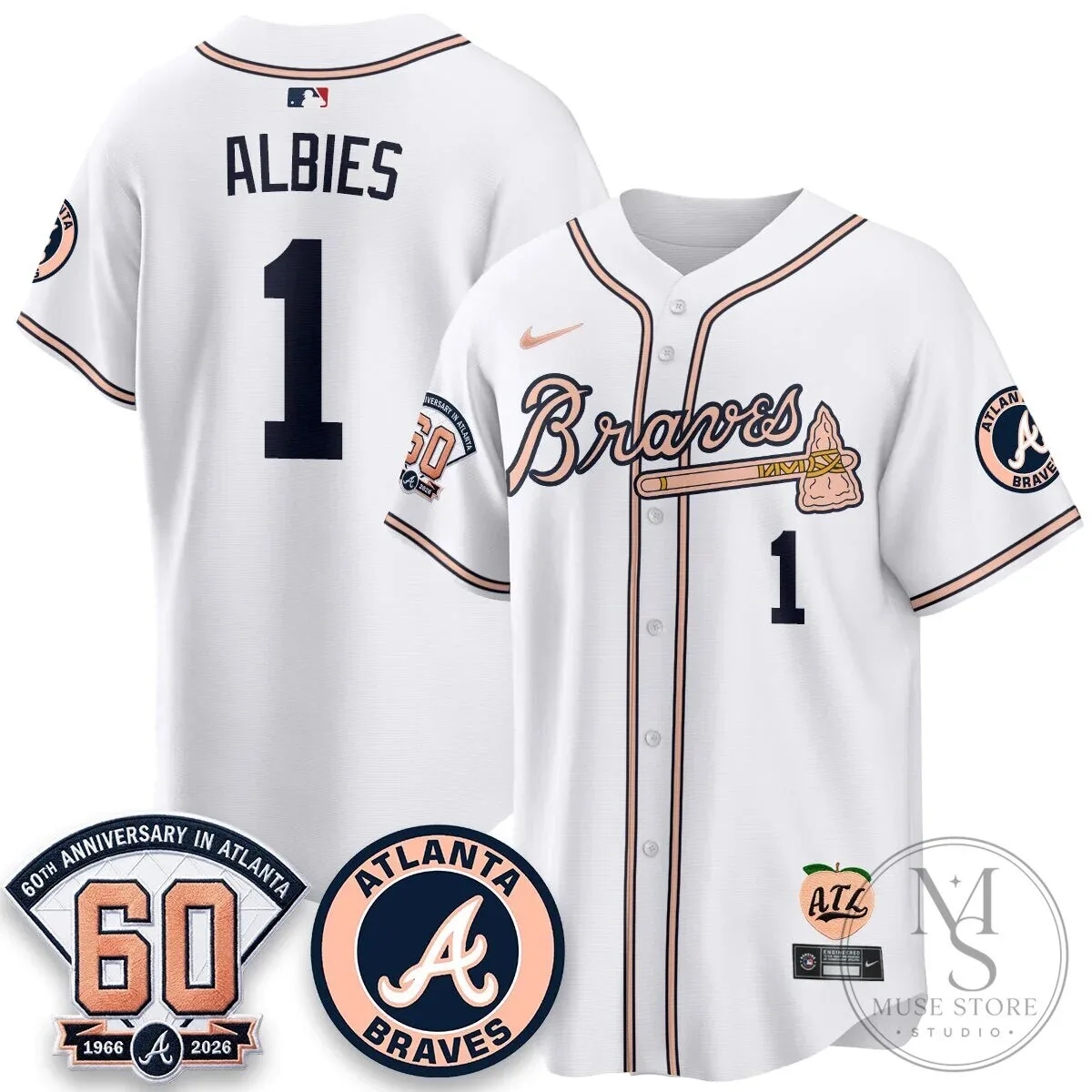 Atlanta Braves 60th Anniversary Peach Edition Vapor Premier Limited Baseball Jersey