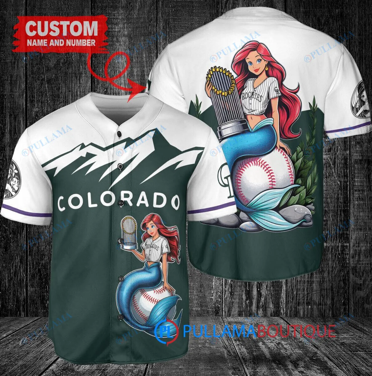 Colorado Rockies Baseball Ariel Mermaid World Series Trophy Jersey