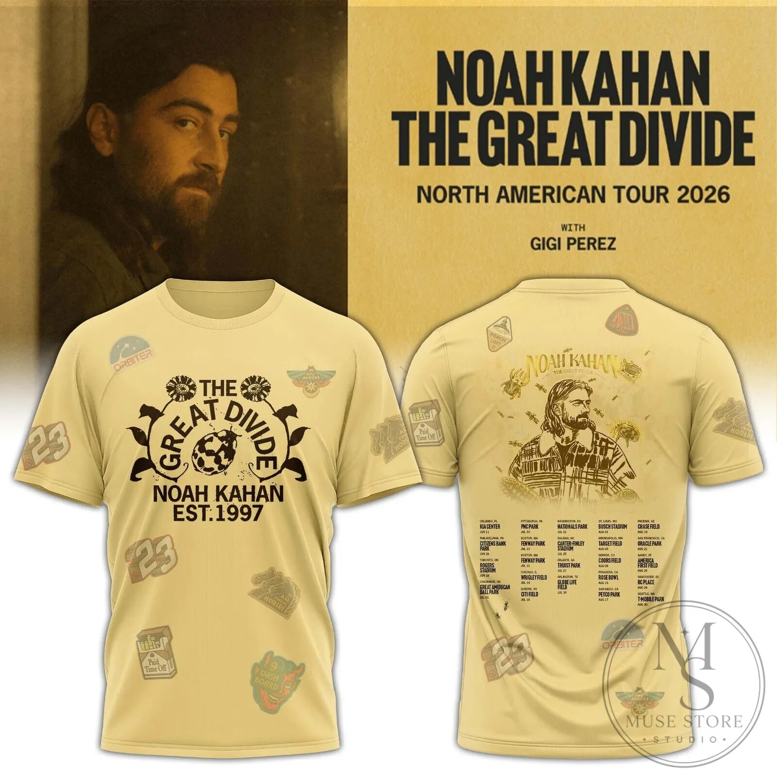 Noah Kahan The Great Divide North American Tour 2026 Graphic T-Shirt