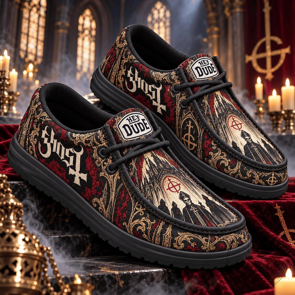 Ghost Band Dark Cathedral Gothic Loafer Shoes