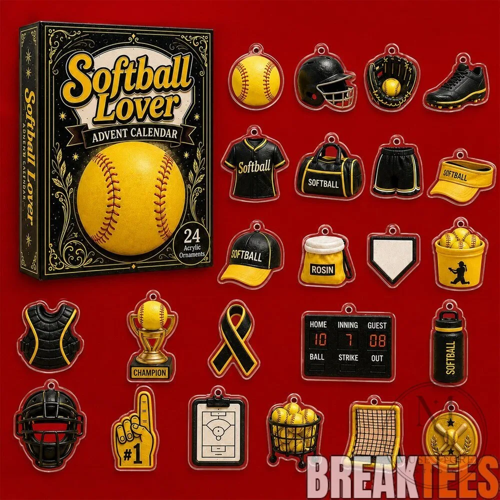 Softball Lover Advent Calendar with 24 Acrylic Ornaments for Softball Fans 7 Softball Lover Advent Calendar with 24 Acrylic Ornaments for Softball Fans