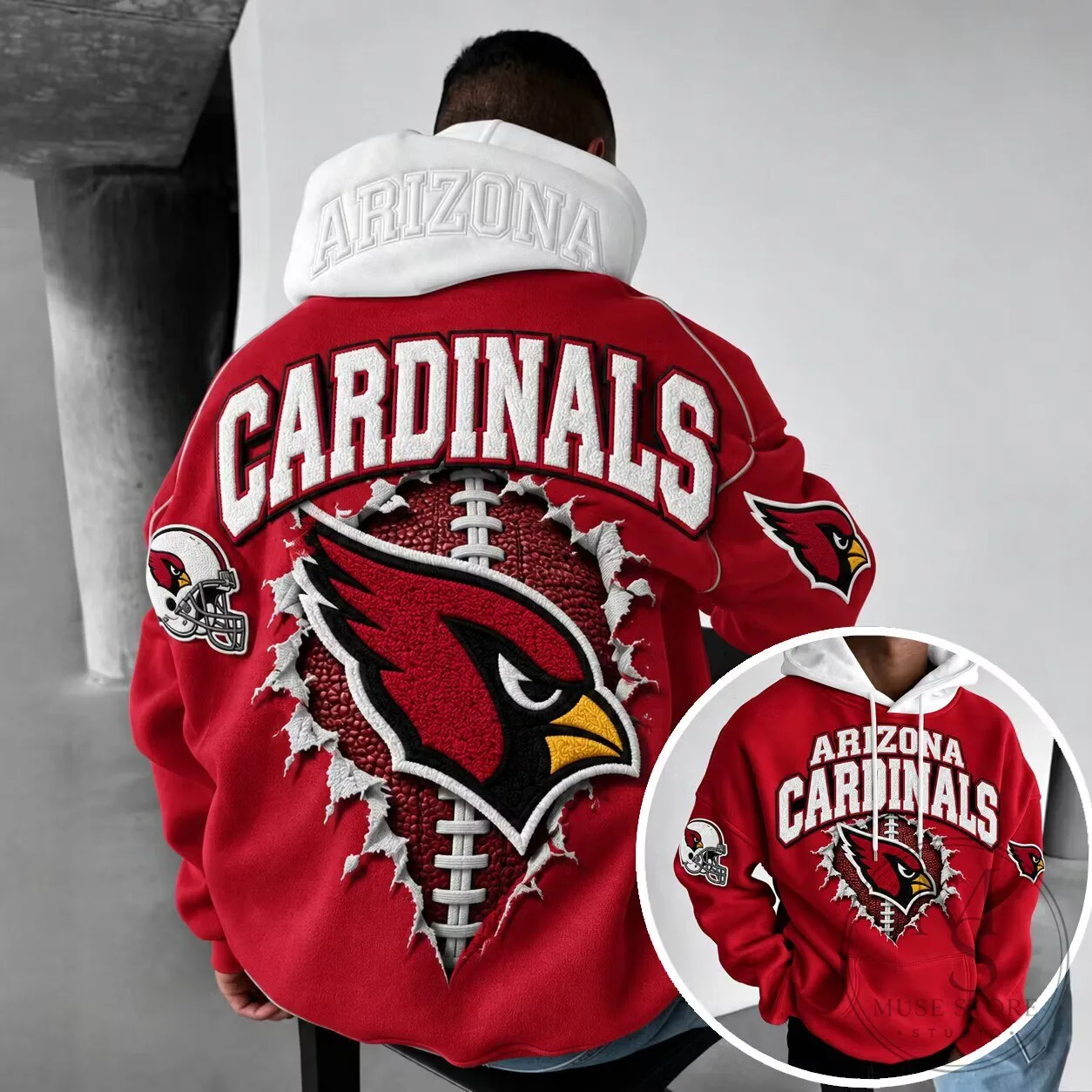 Arizona Cardinals Football Team Logo Red Hoodie for Men and Women 2 Arizona Cardinals Football Team Logo Red Hoodie for Men and Women