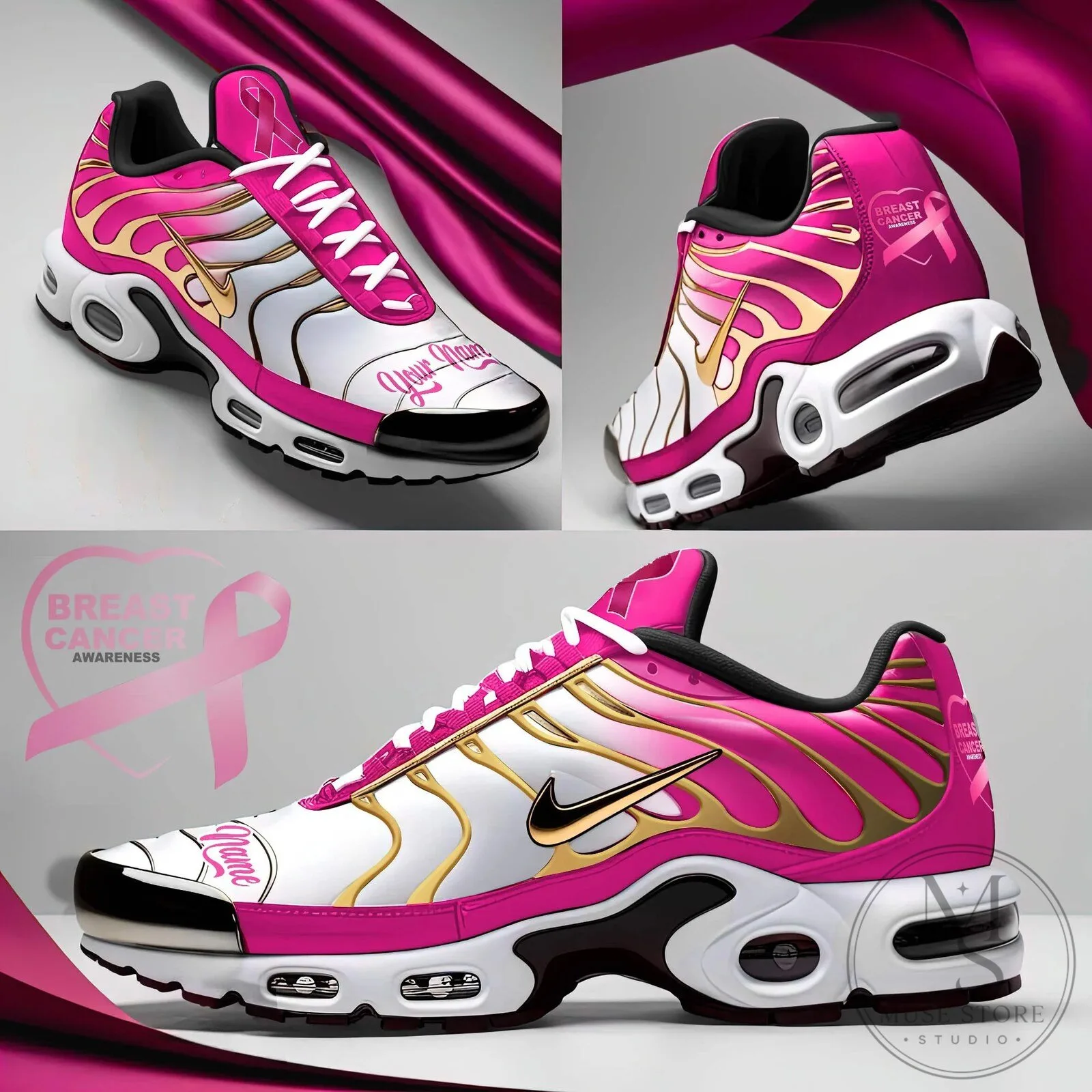 Breast Cancer Awareness Pink Ribbon Personalized Running Shoes 5 Breast Cancer Awareness Pink Ribbon Personalized Running Shoes