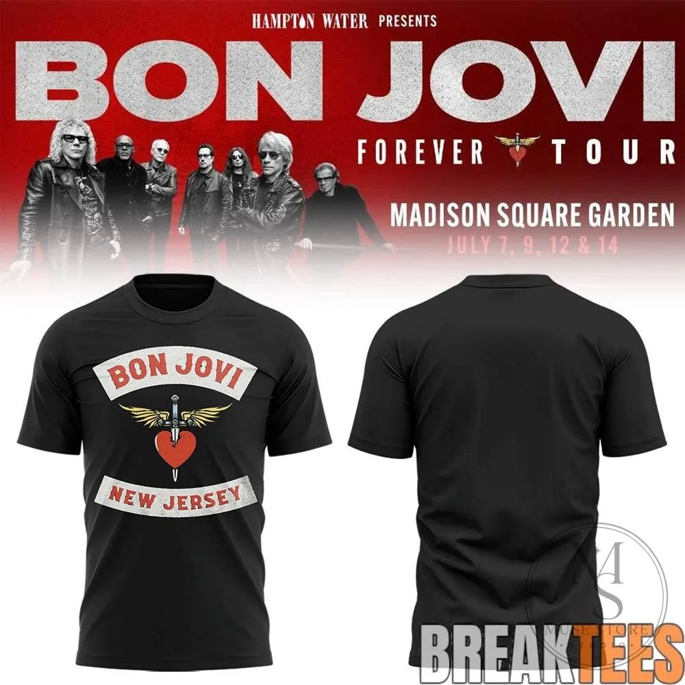 Bon Jovi Forever Tour 2026 Madison Square Garden Black T-Shirt