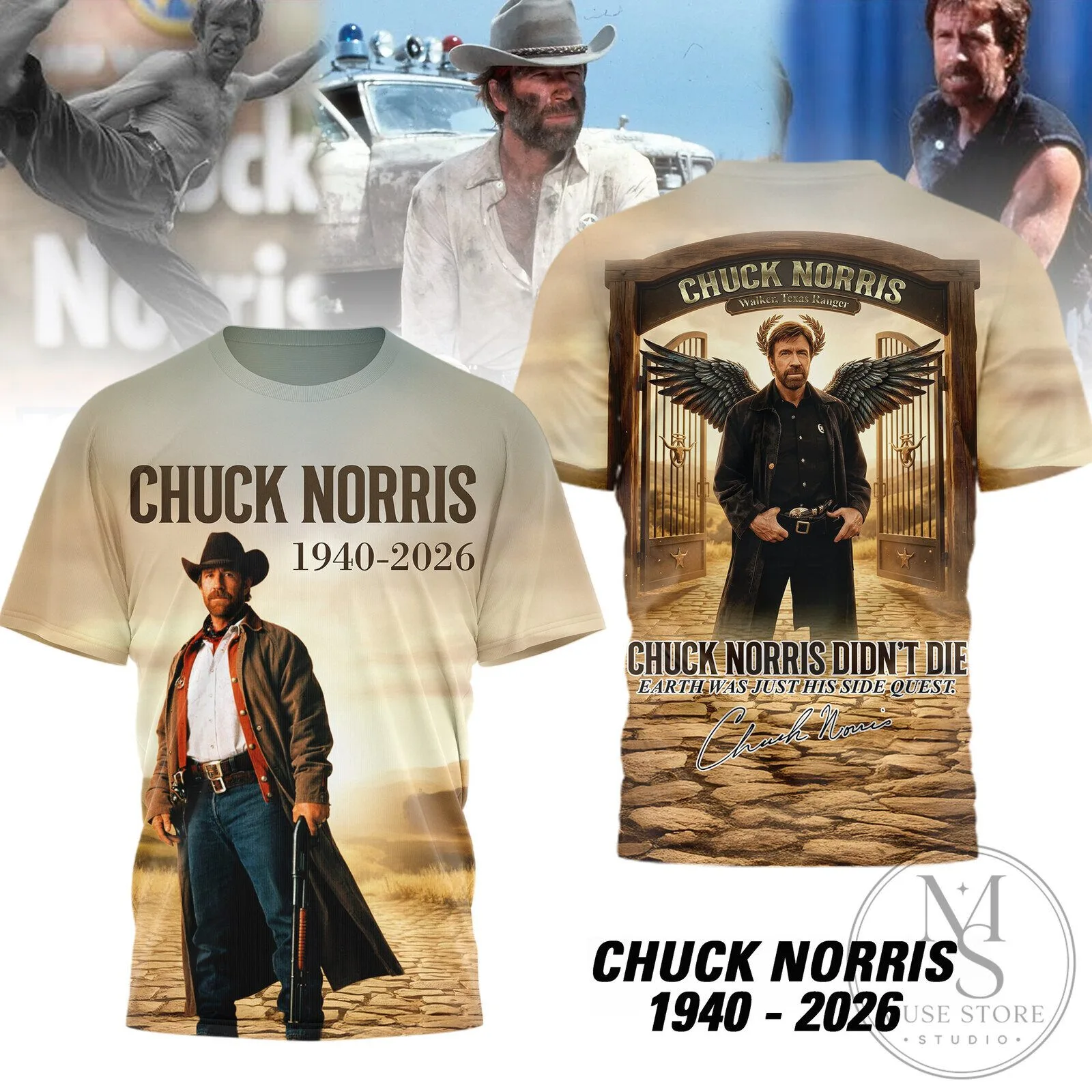 Chuck Norris Walker Texas Ranger Action Hero Tribute T-Shirt