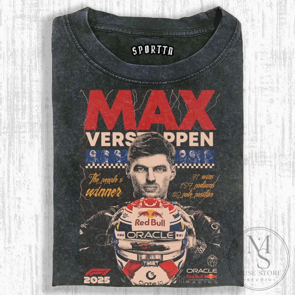 Max Verstappen Formula 1 Racing Champion Vintage Washed T-Shirt Max Verstappen Formula 1 Racing Champion Vintage Washed T-Shirt