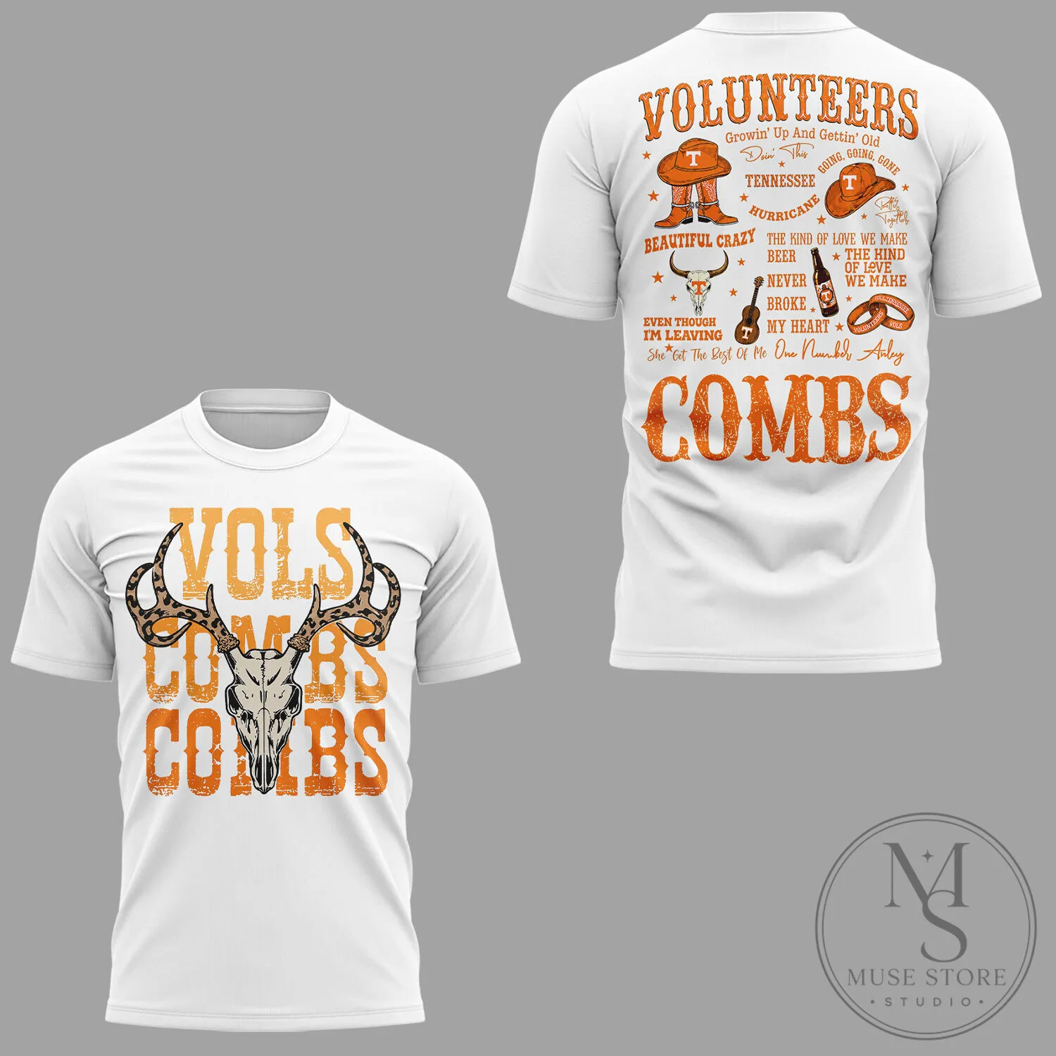 Luke Combs Neyland Stadium Concert Volunteers Growin' Up And Gettin' Old T-Shirt