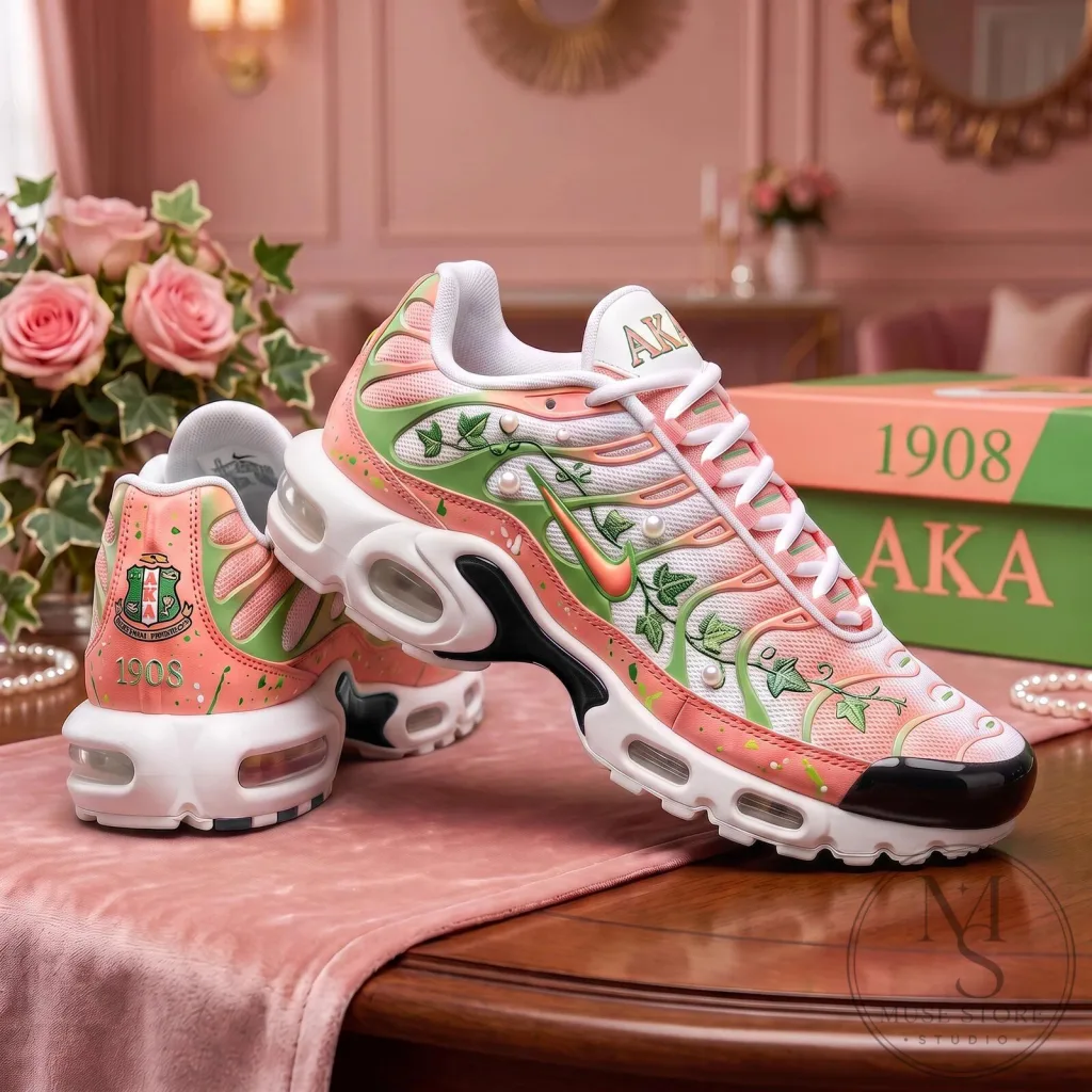 Alpha Kappa Alpha Sorority Incorporated Pink and Green Ivy Shoes Alpha Kappa Alpha Sorority Incorporated Pink and Green Ivy Shoes