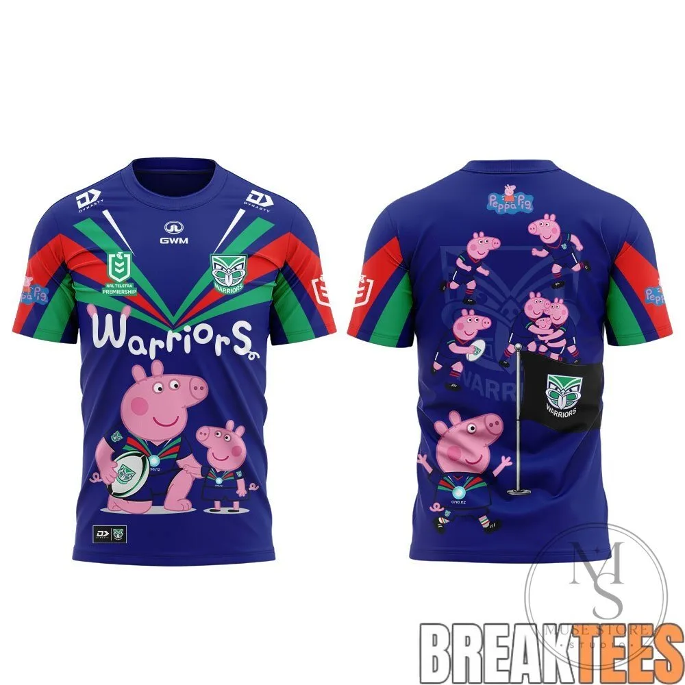 New Zealand Warriors Peppa Pig Rugby League Football Jersey 7 New Zealand Warriors Peppa Pig Rugby League Football Jersey