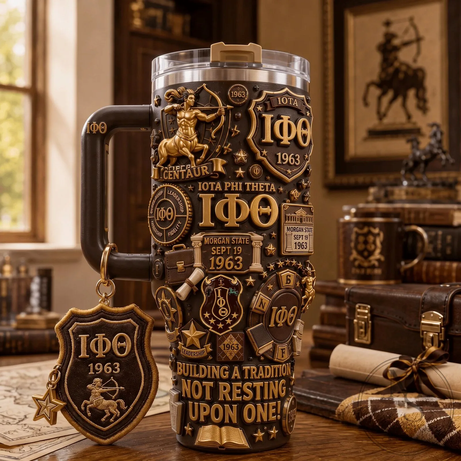 Iota Phi Theta Fraternity Morgan State University Tumbler with Handle