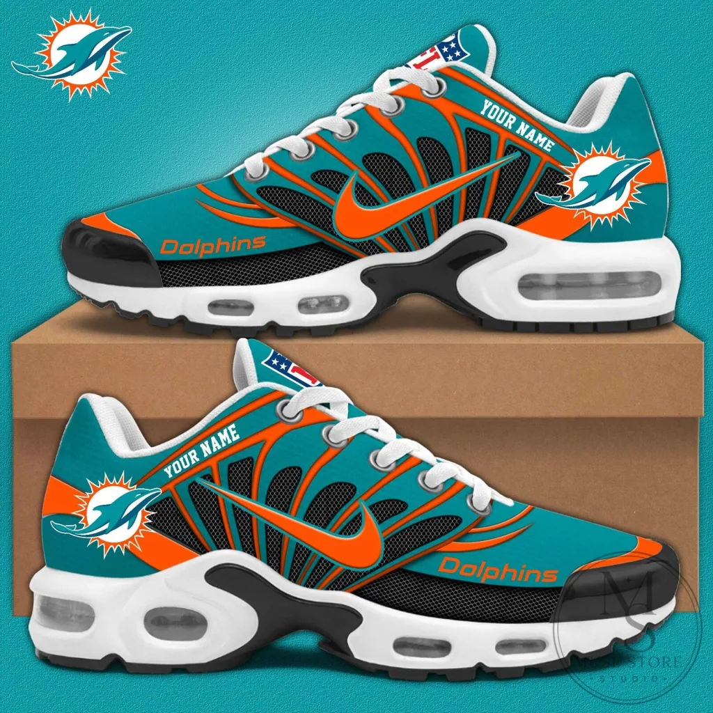 Miami Dolphins Personalized Athletic Sneakers Miami Dolphins Personalized Athletic Sneakers