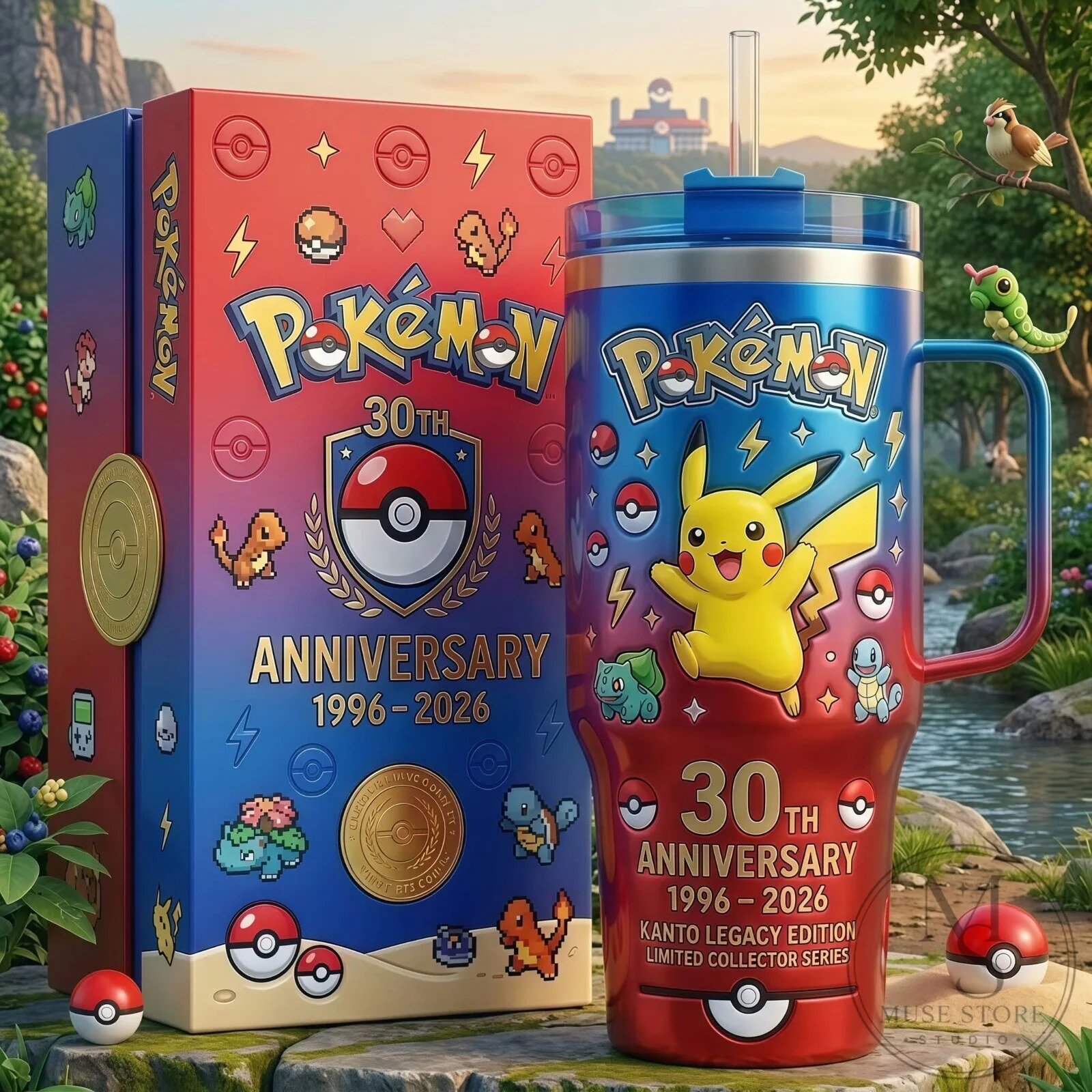 Pokemon 30th Anniversary Kanto Legacy Edition Limited Collector Series Tumbler