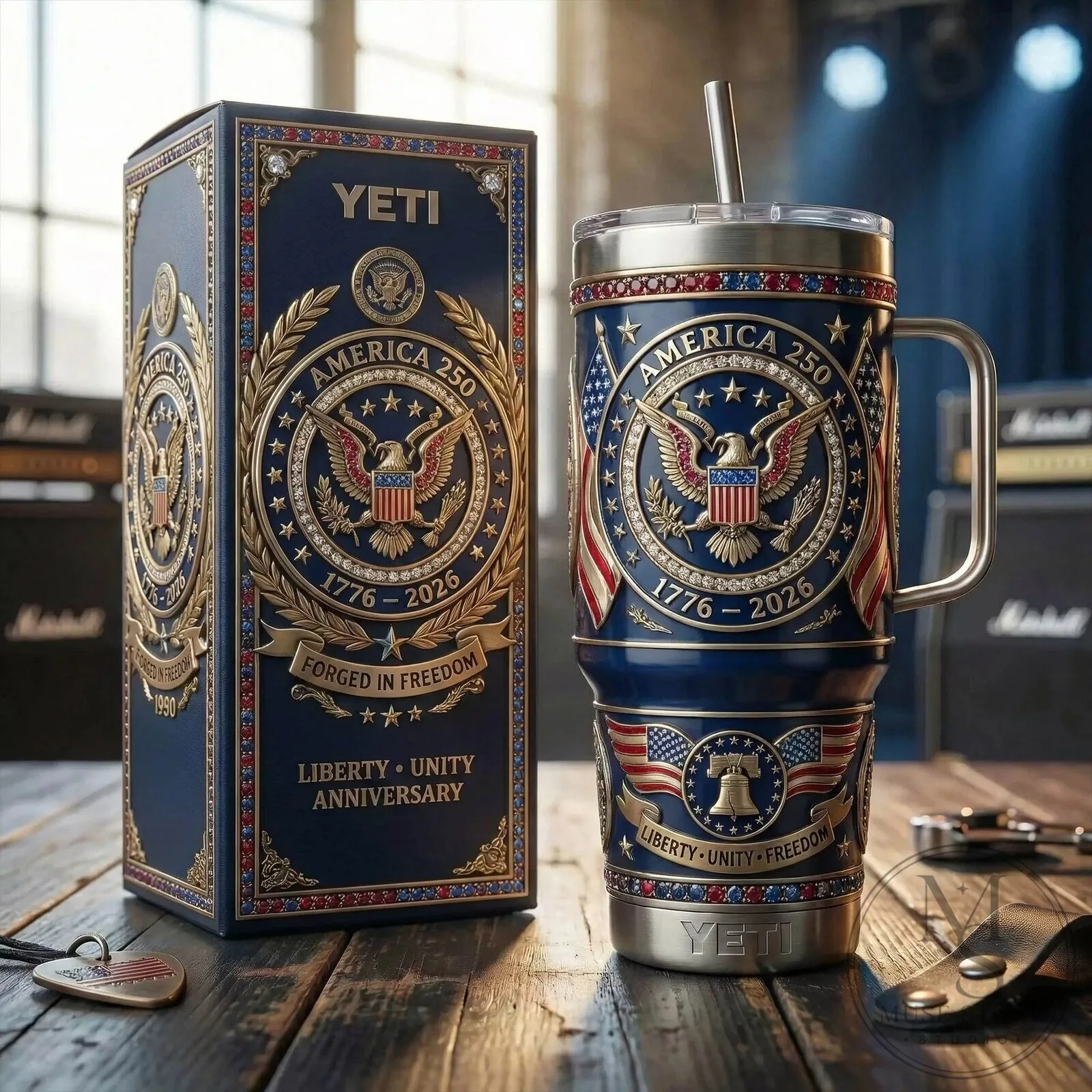 America 250th Anniversary Forged In Freedom Stainless Steel Tumbler