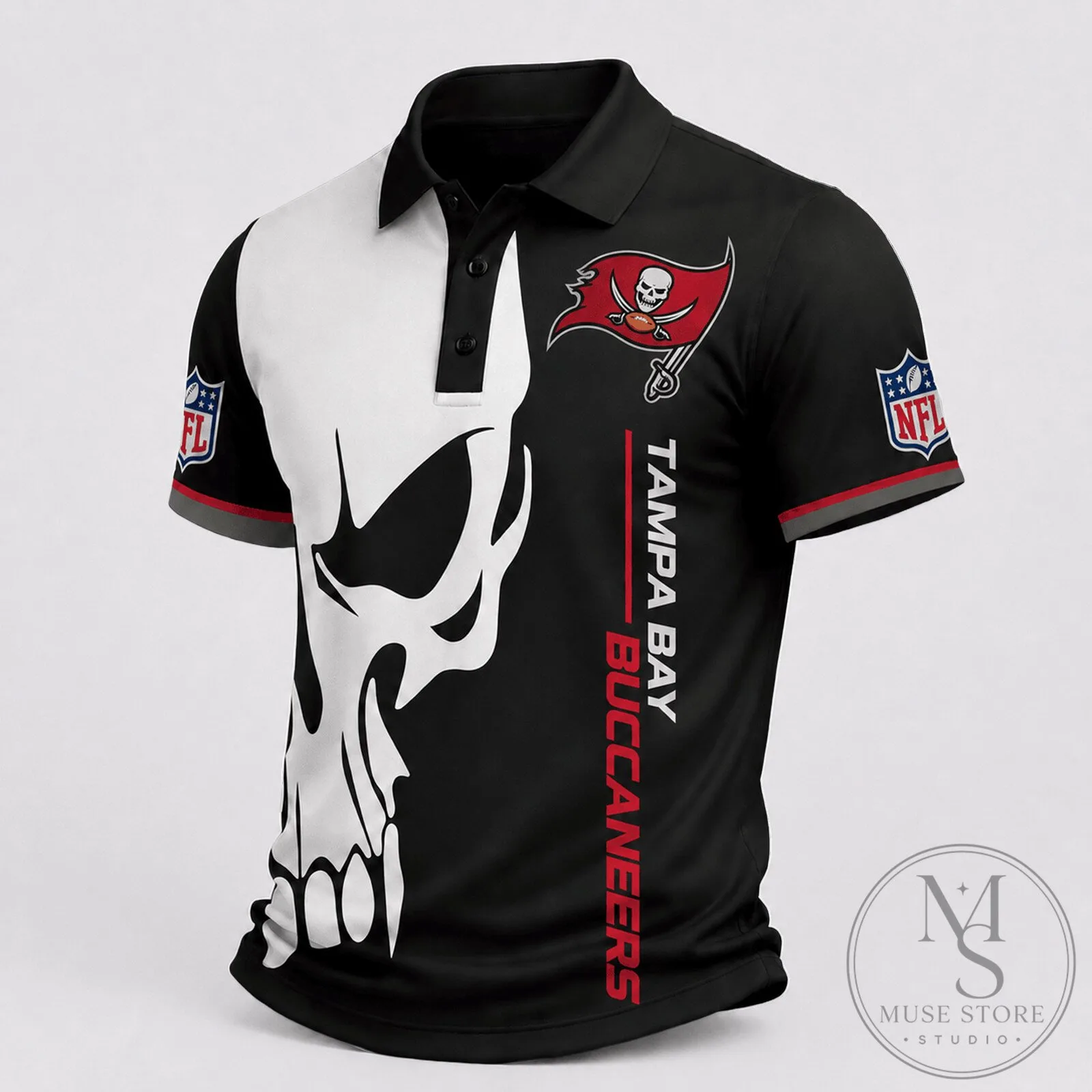 Tampa Bay Buccaneers Skull National Football League Game Day Polo Shirt