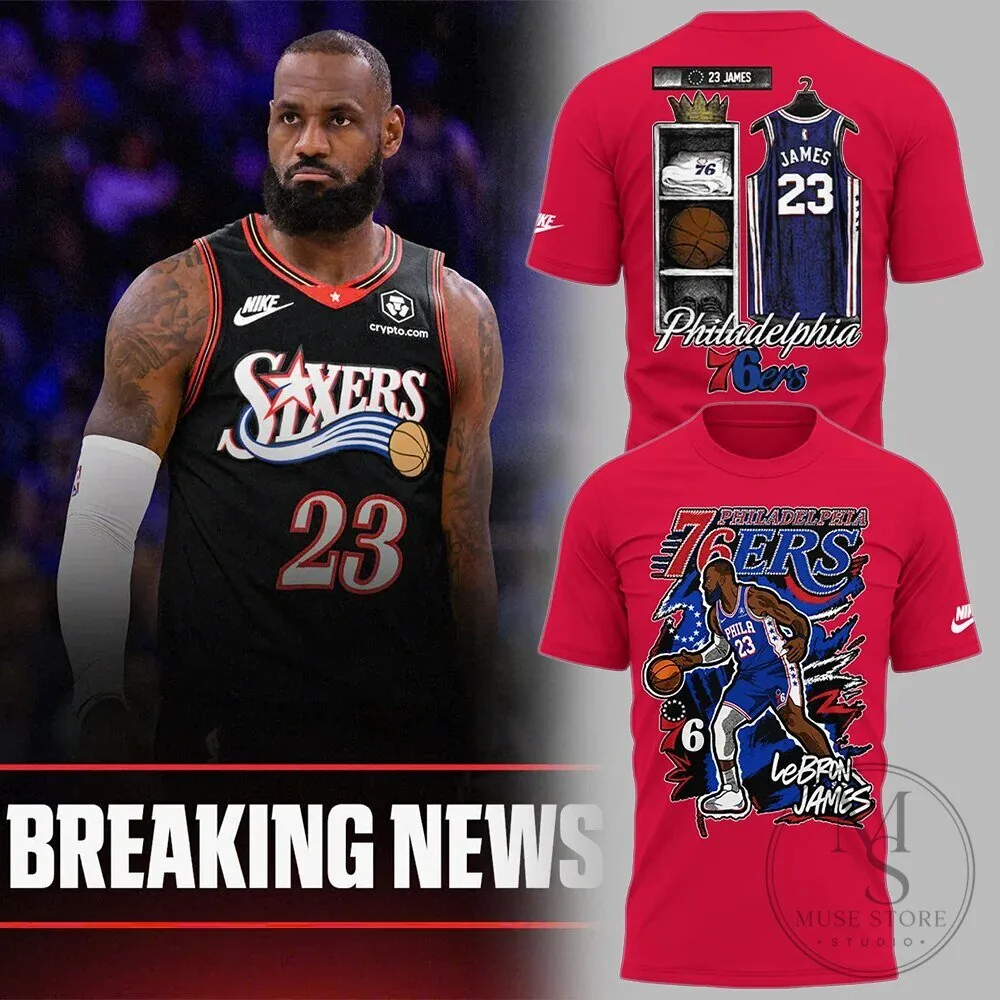 LeBron James Fan T-Shirt for Basketball Enthusiasts - Philadelphia 76ers Edition