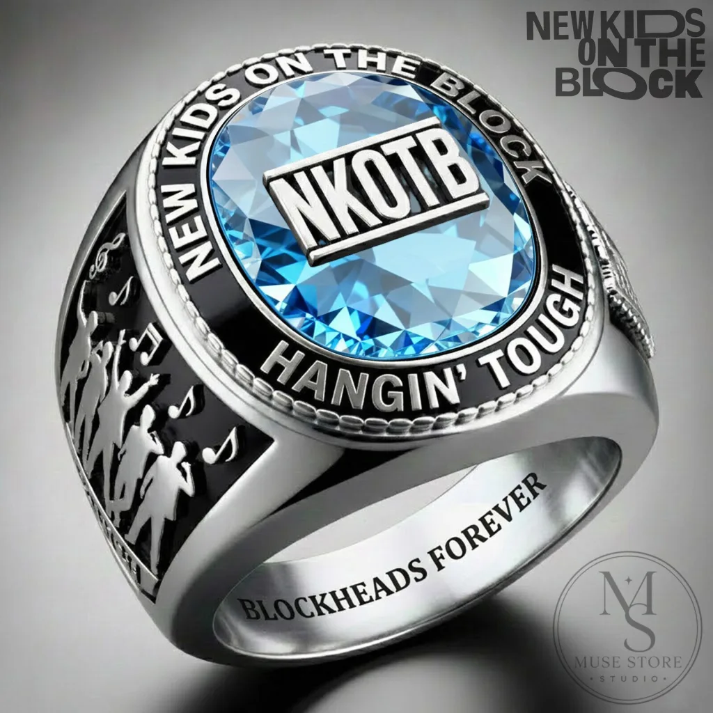 New Kids On The Block Hangin' Tough Blockheads Forever Silver Ring New Kids On The Block Hangin' Tough Blockheads Forever Silver Ring