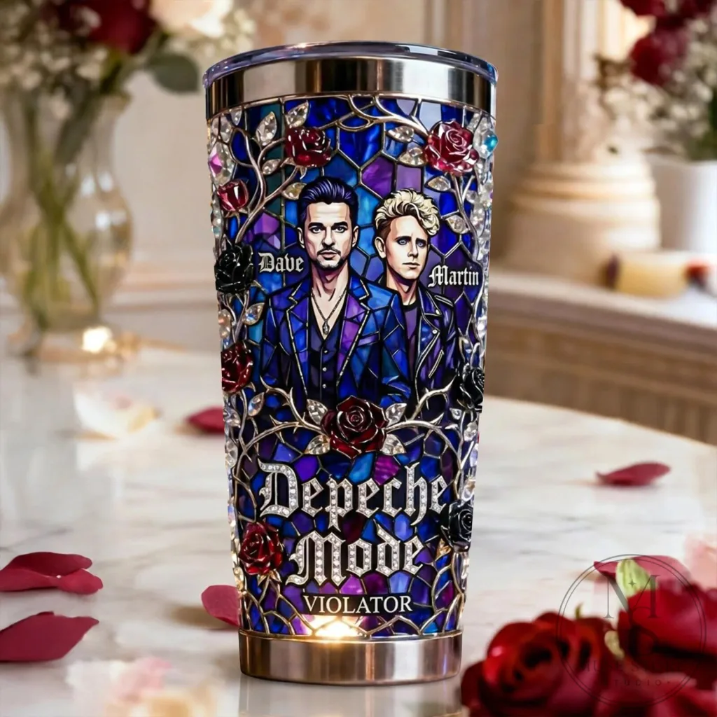 Depeche Mode Violator Dave Gahan Martin Gore Stained Glass Tumbler Depeche Mode Violator Dave Gahan Martin Gore Stained Glass Tumbler