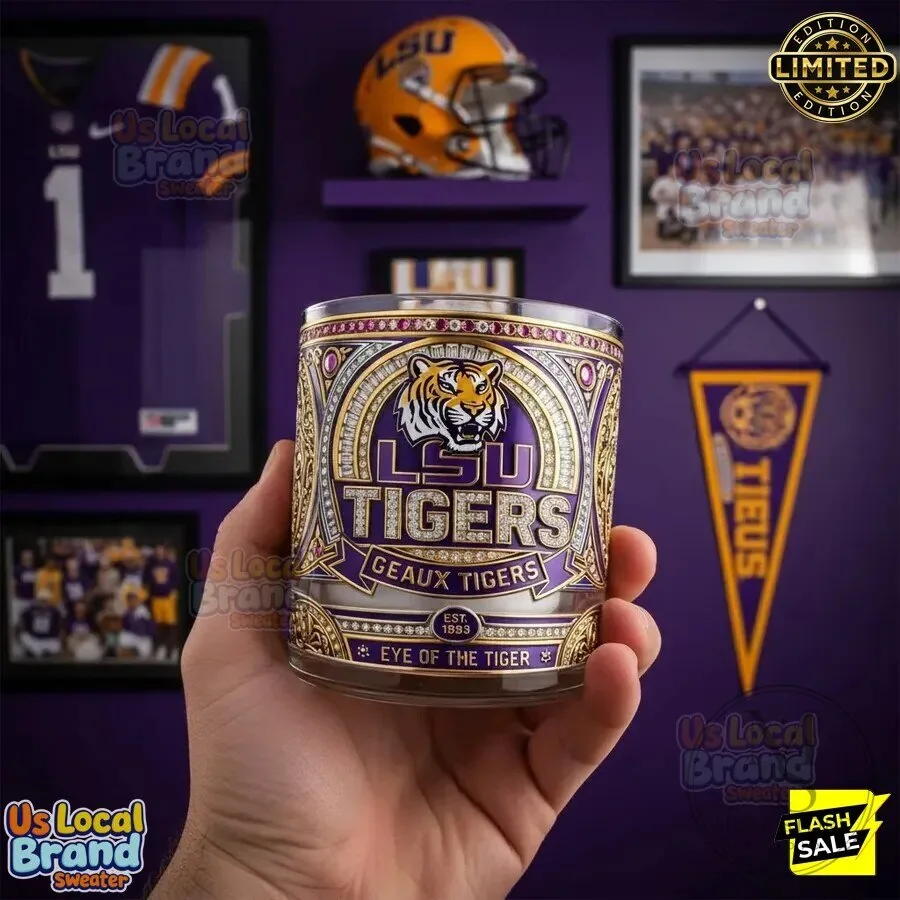 Louisiana State University Tigers Eye of the Tiger Whiskey Drinking Glass