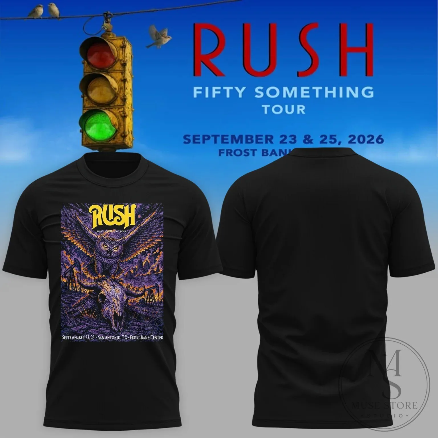 Rush San Antonio Texas Fifty Something Tour Concert T-Shirt