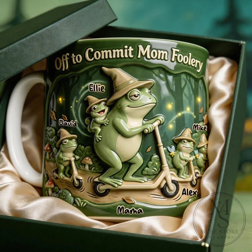 Personalized Frog Family Off to Commit Mom Foolery Coffee Mug 8 Personalized Frog Family Off to Commit Mom Foolery Coffee Mug