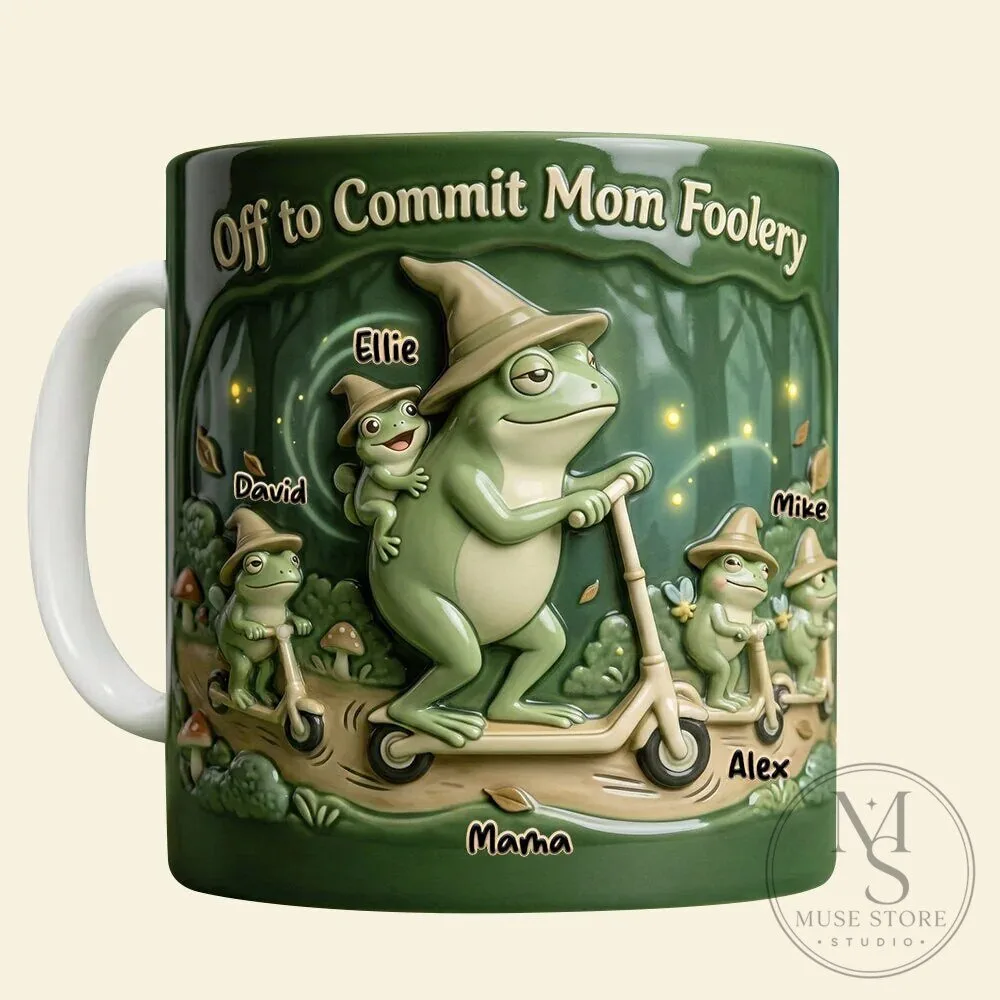 Personalized Frog Family Off to Commit Mom Foolery Coffee Mug 9 Personalized Frog Family Off to Commit Mom Foolery Coffee Mug