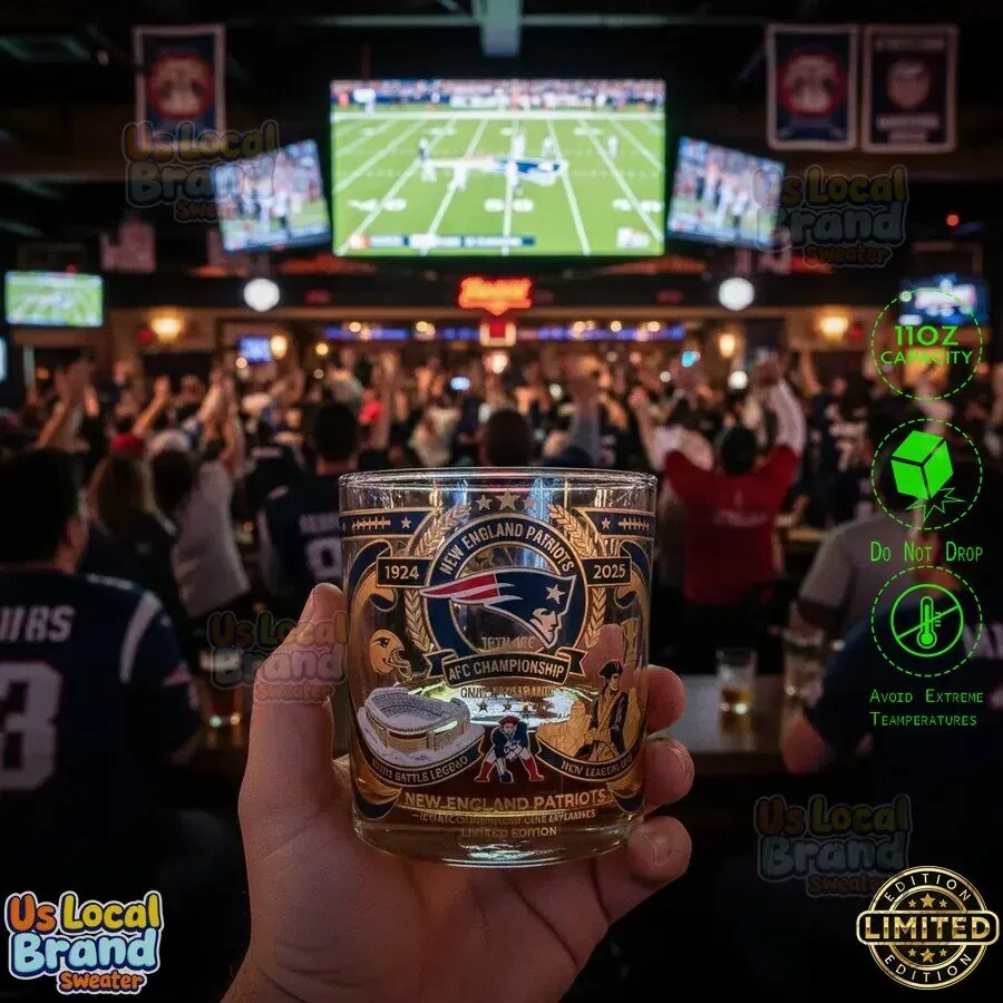 New England Patriots 16th AFC Championship Commemorative Drinking Glass 2 New England Patriots 16th AFC Championship Commemorative Drinking Glass