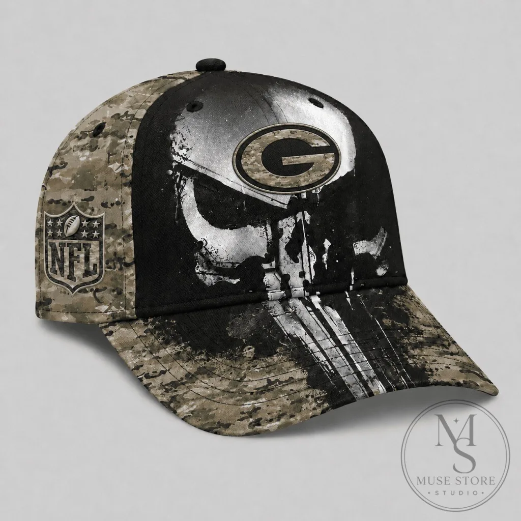 Green Bay Packers National Football League Skull Camouflage Cap Hat Green Bay Packers National Football League Skull Camouflage Cap Hat