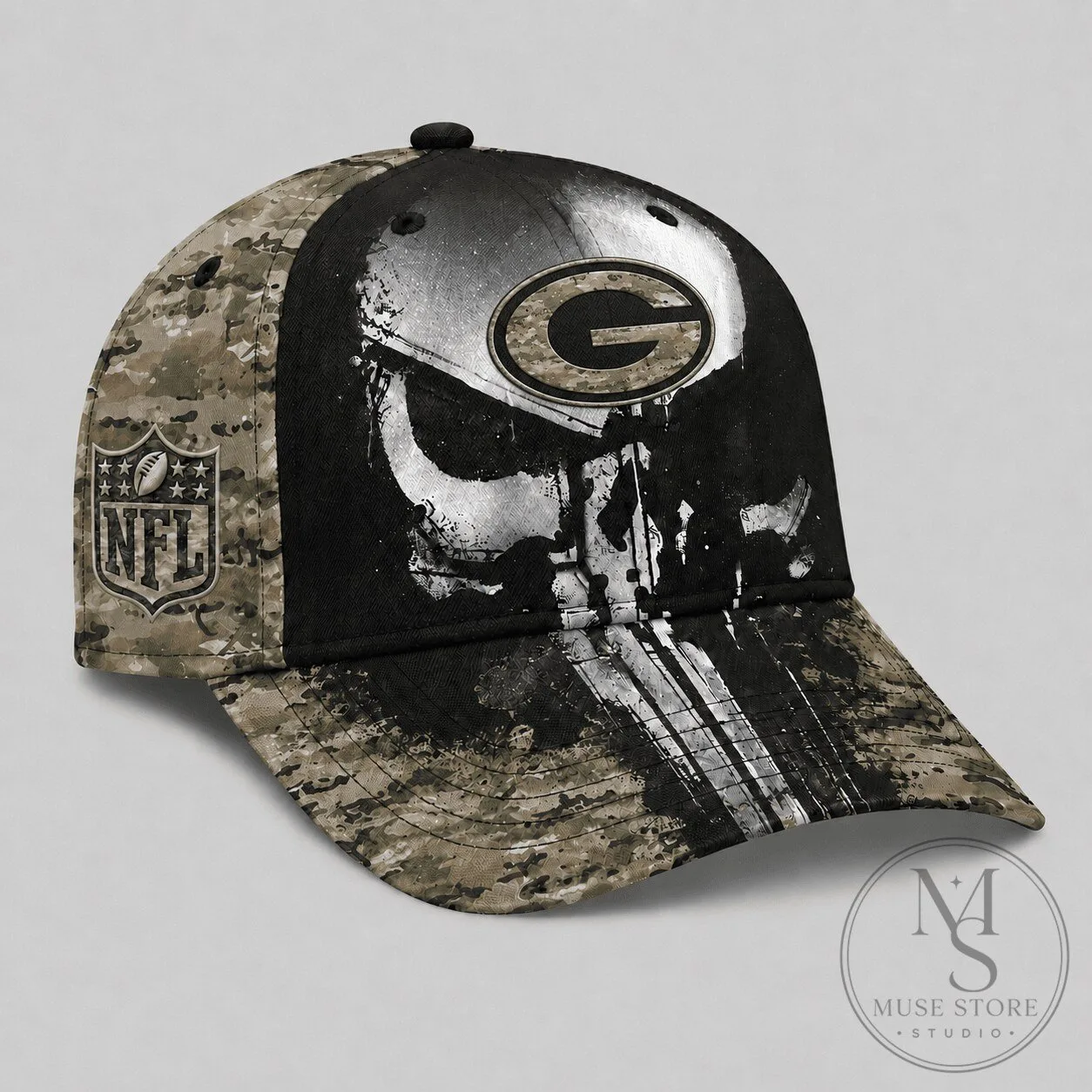 Green Bay Packers National Football League Skull Camouflage Cap Hat