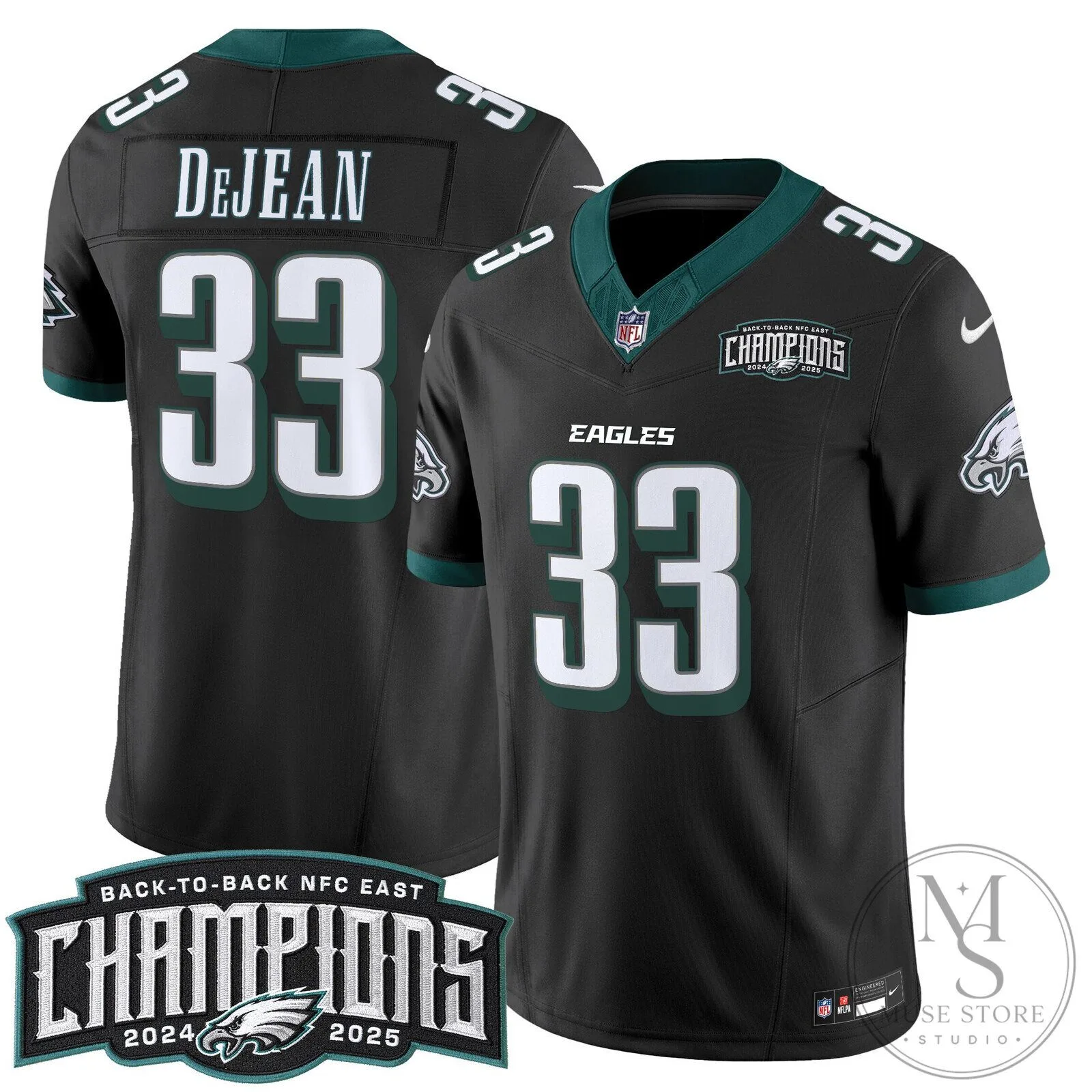Philadelphia Eagles NFC East Back-to-Back Champions 2024 2025 Football Jersey